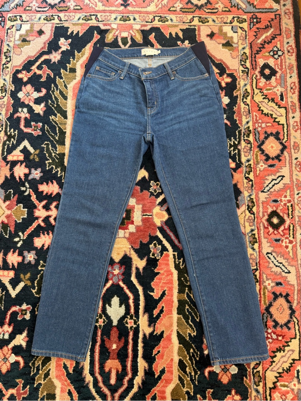 Hatch Maternity Dark Blue Women's Straight Leg Jeans